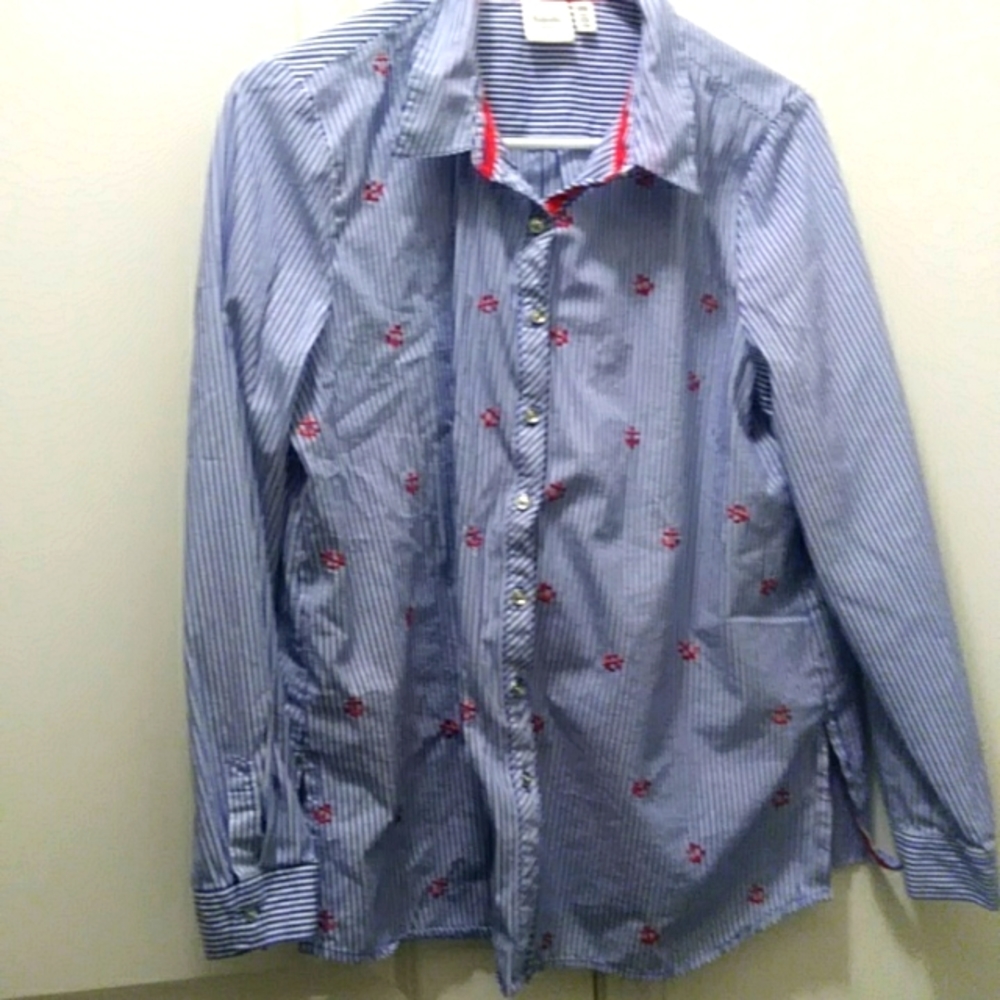 Rafaella weekend blue/white stripped red anchor